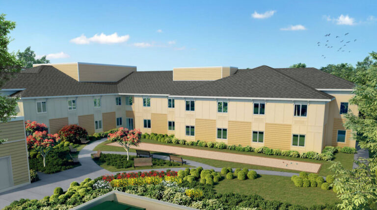 Leesburg, rendering of entrance | HearthStone Assisted Living & Memory Care