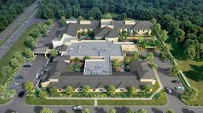 assisted living the villages florida aerial view of facility