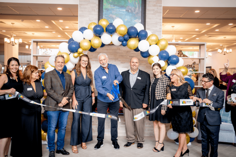 Ribbon cutting at the grand opening of the hearthstone at nona lakes